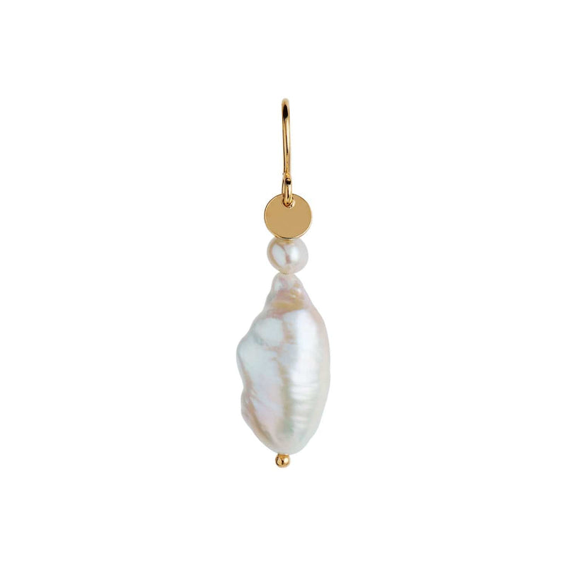 Stine A - Long Baroque Pearl Earring White Sorbet