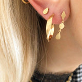 Stine A - Twisted Hammered Creol Earring - Right Gold