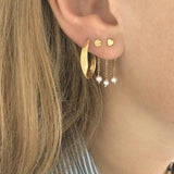 Stine A - Twisted Hammered Creol Earring - Right Gold