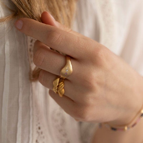 Stine A - Ile De L'Amour Ring With Stones Gold