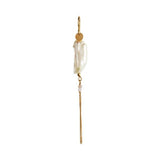 Stine A Long Baroque Pearl with Chain Earring White Sorbet Gold