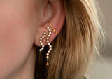 Stine A Midnight Sparkle Long Earring Gold - Left