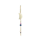 Stine A - Midnight Moon Pearl Earring Gold with Gemstone Long