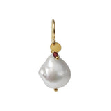 Stine A - Baroque Pearl Earring With Gemstone Gold
