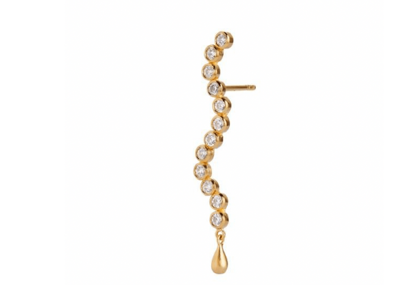 Stine A Midnight Sparkle Long Earring Gold - Right