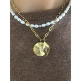 Stine A White Pearls and Candy Stones Necklace Gold