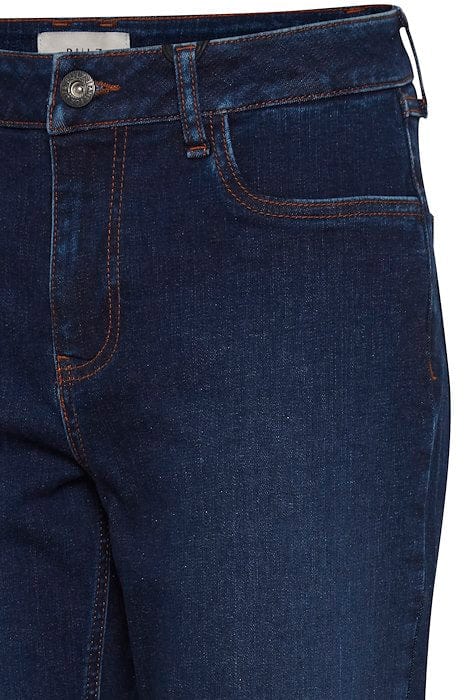 Pulz Emma Jeans Kick Flared - Dark Blue Denim