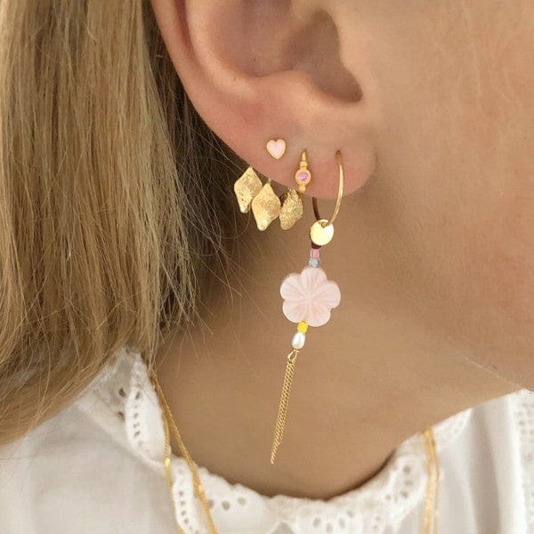 Stine A - Petit Bon Bon Pink Zircon Earring Piece - Gold