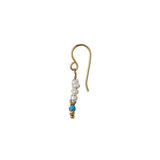 Stine A - Heavenly Pearl Dream Earring Gold - Turquoise & Pink Stones & Chain