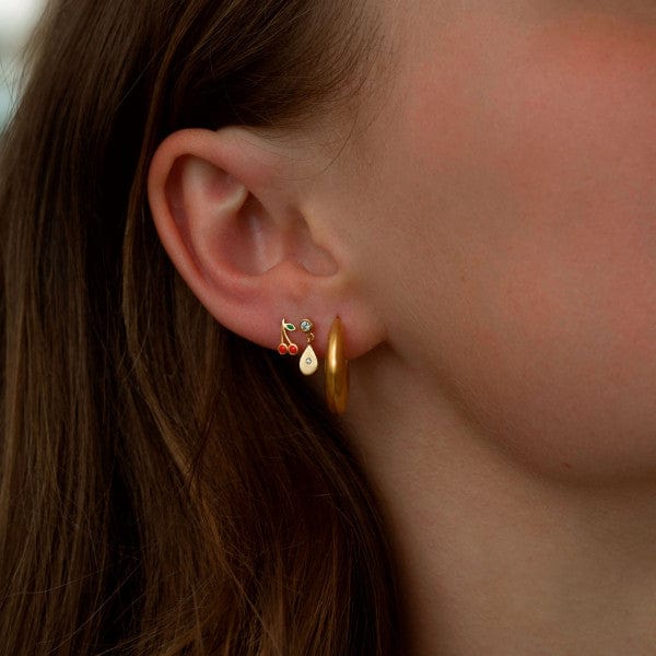 Stine A - Petit Cherry Earring Gold Enamel
