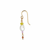 Stine A - Petit Baroque Pearl Earring with Candy Stones - Soft Lime