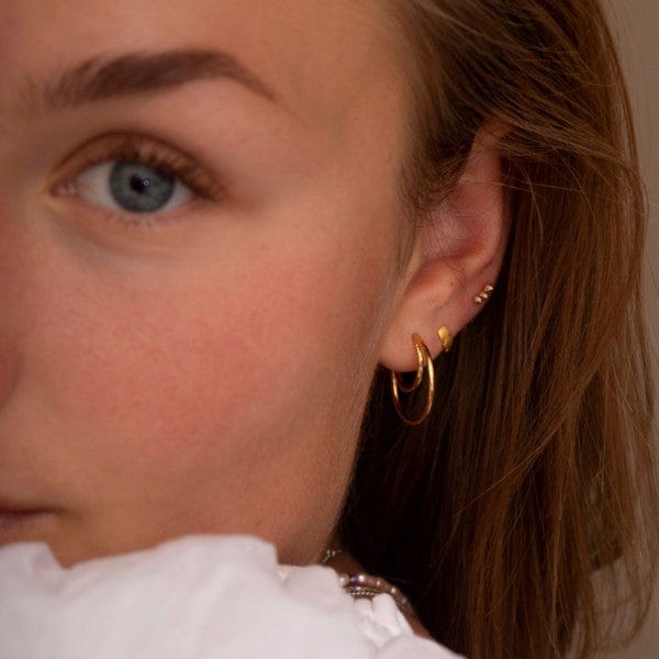 Stine A - Double Creol Earring Gold