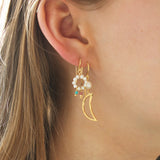 Stine A - Bella Moon Earring With Pearl - Gold
