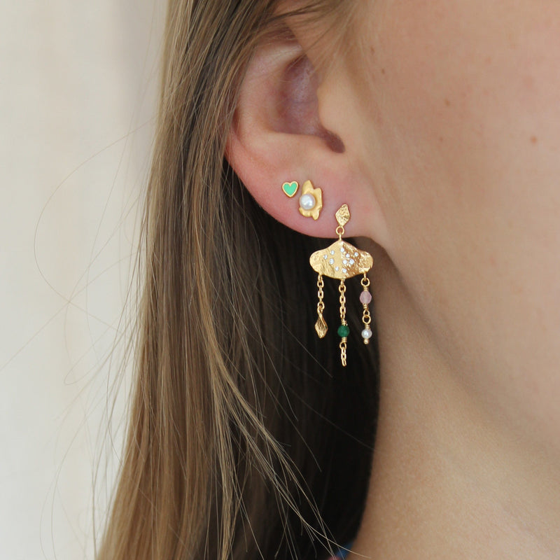 Stine A - Petit Shelly Pearl Earring - Gold