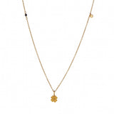 Stine A - Pendant Chain with Petit Coin and Black Spinel Necklace - Gold