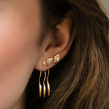Stine A - Petit Ile De L'Amour with Stones Earring - Gold - Light Pink Sorbet
